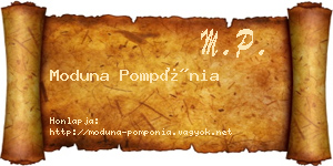 Moduna Pompónia névjegykártya